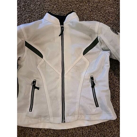 First Gear Womans Large White Mesh Breathable Riding Jacket Padded - Picture 3 of 14